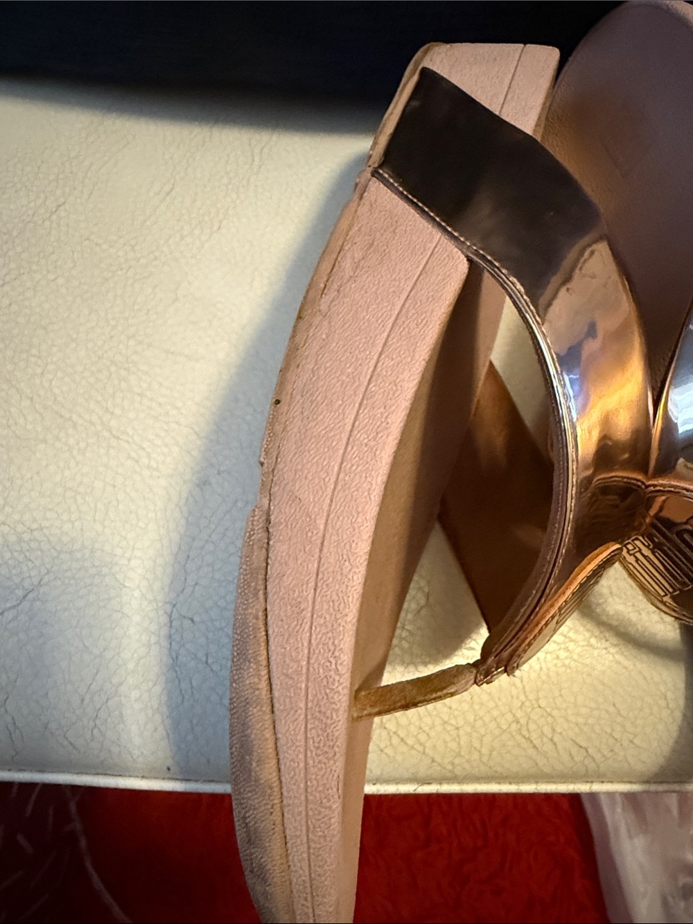 Fitflop Women's Metallic Rose Gold Slide Sandals - Picture 5 of 13